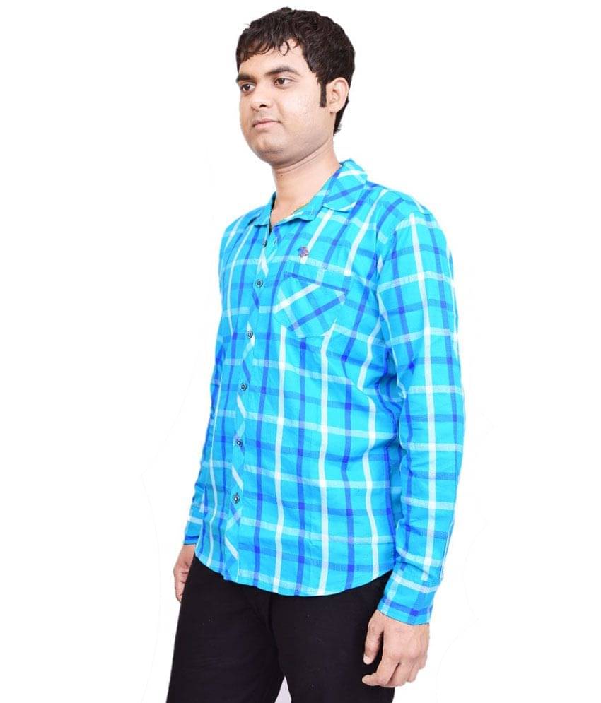 British Terminal Blue Cotton Casual Shirt British Terminal Blue Cotton Casual Shirt