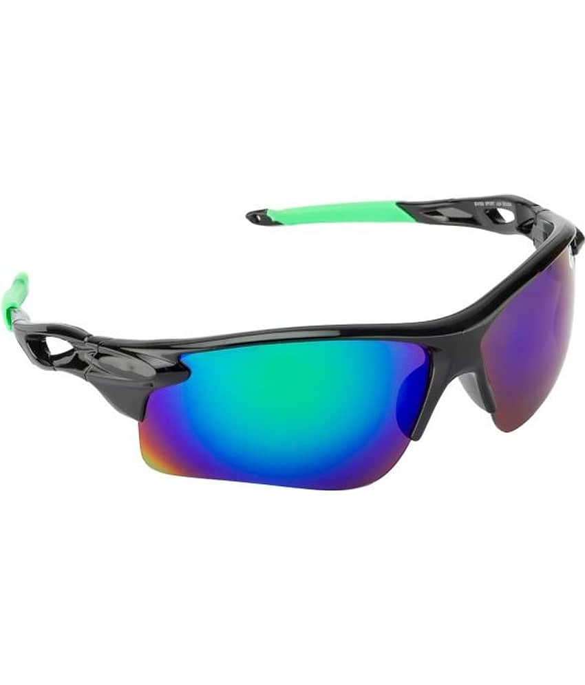 Fair-X Black Frame Green Mirror Sports Goggles For Men & Women - Sunglasses | Buy online on ZillyBuy