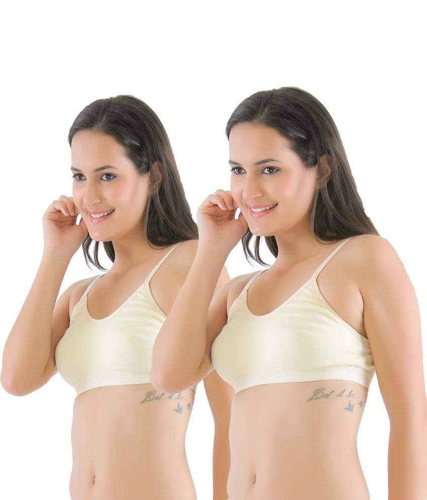     			Eve's Beauty Cotton Blend Sports Bra - Pack of 2