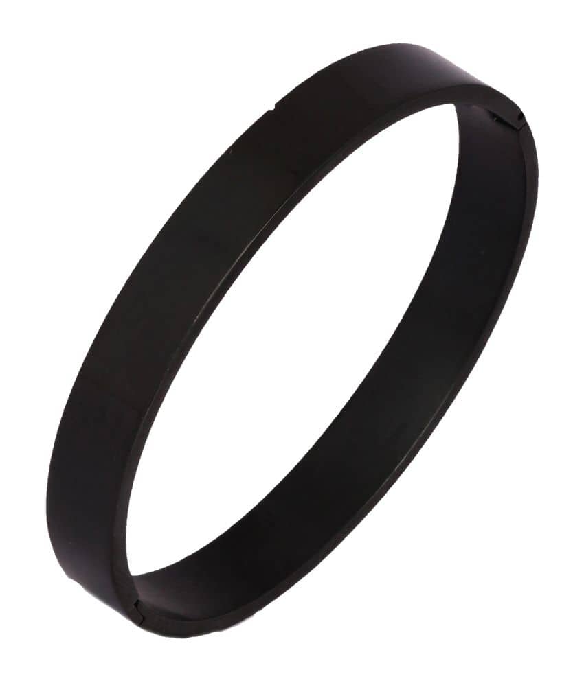 The Jewelbox Surgical Stainless Steel Matte Black Oval Macho Kada Bracelet - Bangles & Bracelets | Buy online on ZillyBuy