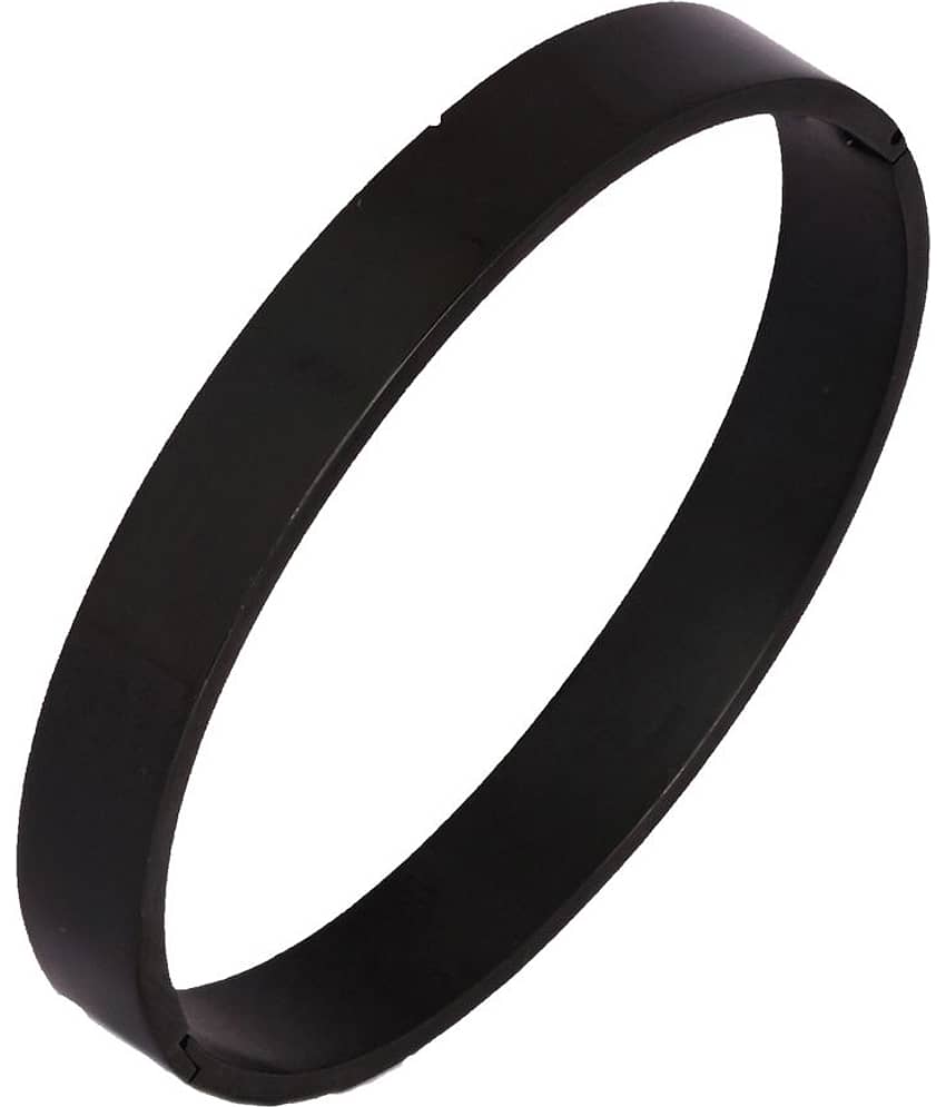 The Jewelbox Surgical Stainless Steel Matte Black Oval Macho Kada Bracelet - Bangles & Bracelets | Buy online on ZillyBuy