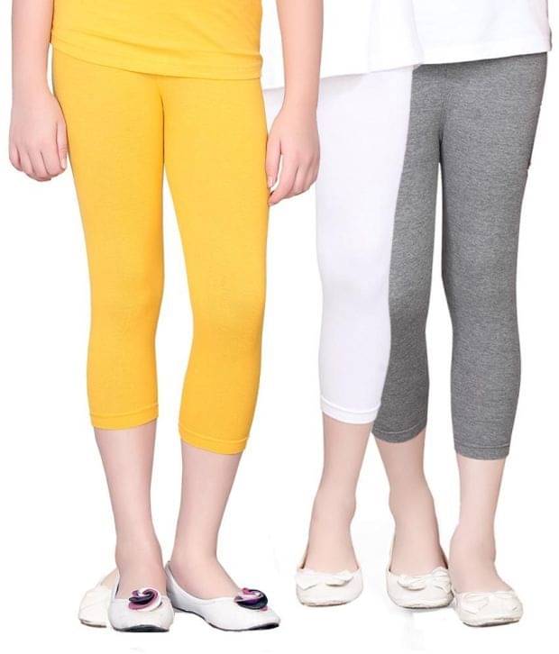     			Sini Mini Pack of 3 Girls Cotton Capris ( Multi )