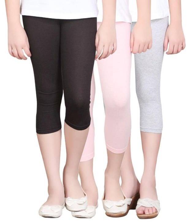     			Sini Mini Pack of 3 Girls Cotton Capris ( Multi )