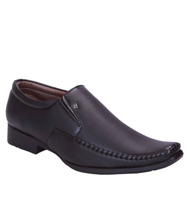 Aadi Black Slip On Artificial Leather Formal Shoes - Formal Shoes | Buy online on ZillyBuy