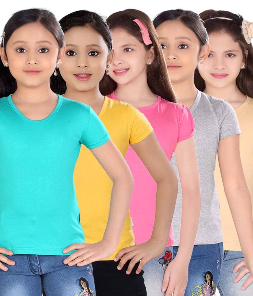Sini Mini Pack of 5 Girls 100% Cotton Combos ( Blue )