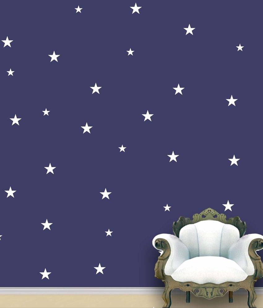     			Walldesign Star Pattern Dark Blue Wall Sticker - Set Of 118