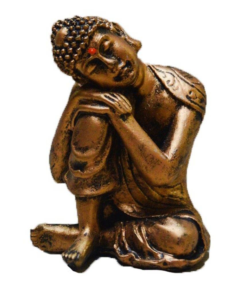     			eCraftIndia Gold-Toned Handcrafted Buddha Showpiece