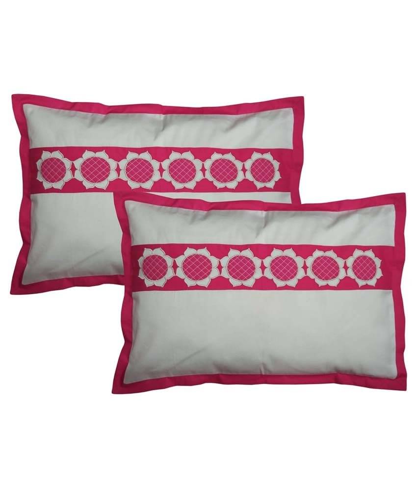 Hugs'n'Rugs - Regular White Cotton Pillow Covers 60*40 ( Pack of 2 ) Hugs'n'Rugs - Regular White Cotton Pillow Covers 60*40 ( Pack of 2 )