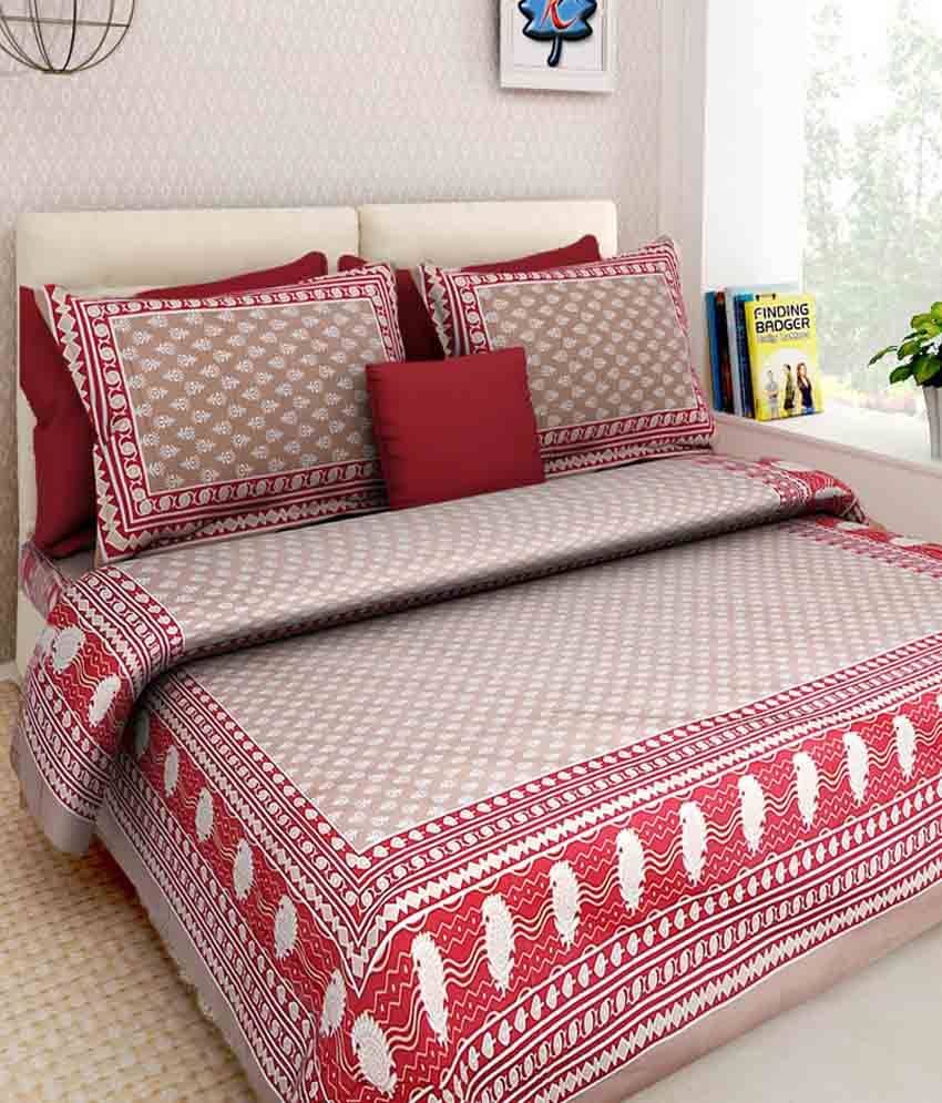     			Kismat Collection Cotton Double Bedsheet ( Multi )