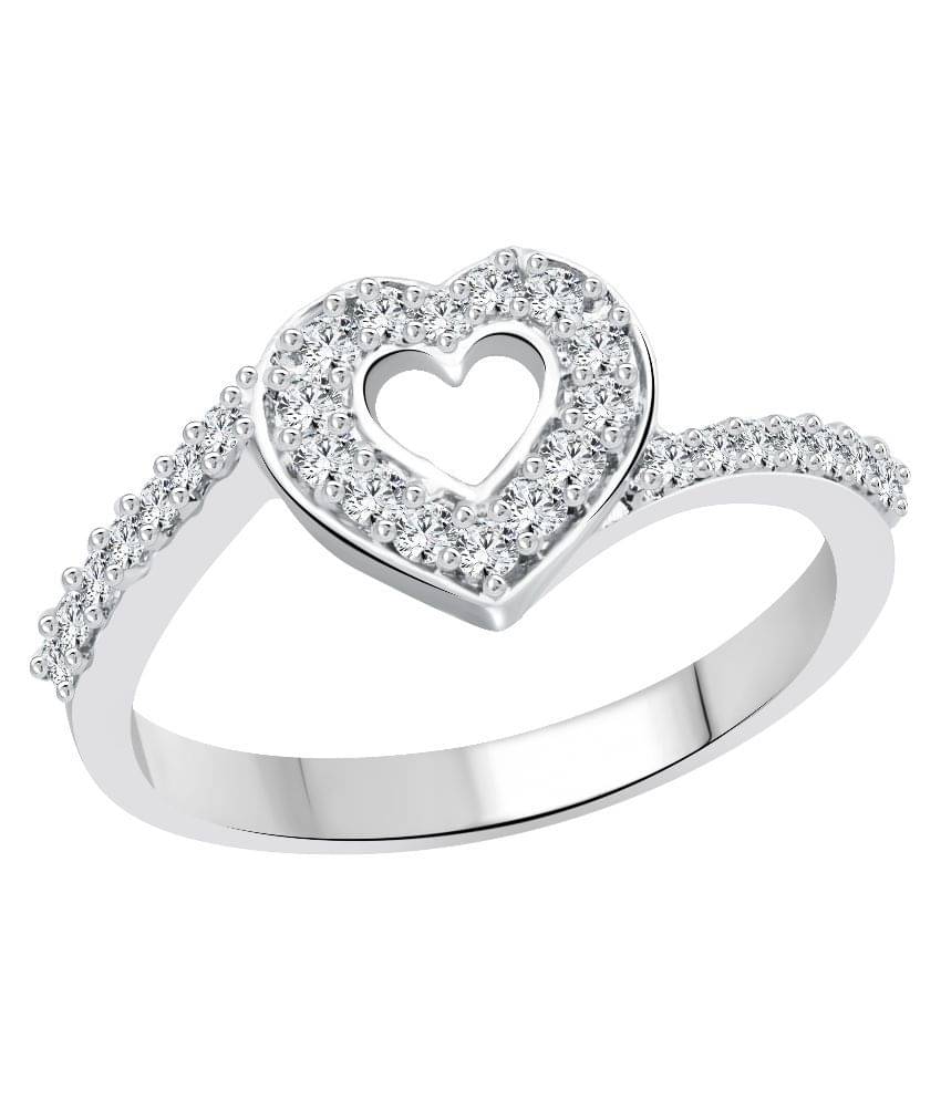 Vighnaharta Alloy Silver Plating Cubiz Zirconia Studded Silver Coloured Ring Vighnaharta Alloy Silver Plating Cubiz Zirconia Studded Silver Coloured Ring
