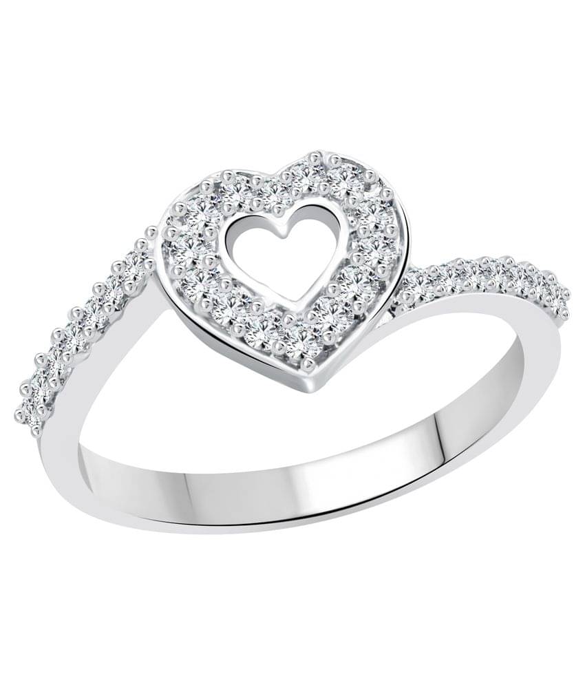     			Vighnaharta Alloy Silver Plating Cubiz Zirconia Studded Silver Coloured Ring
