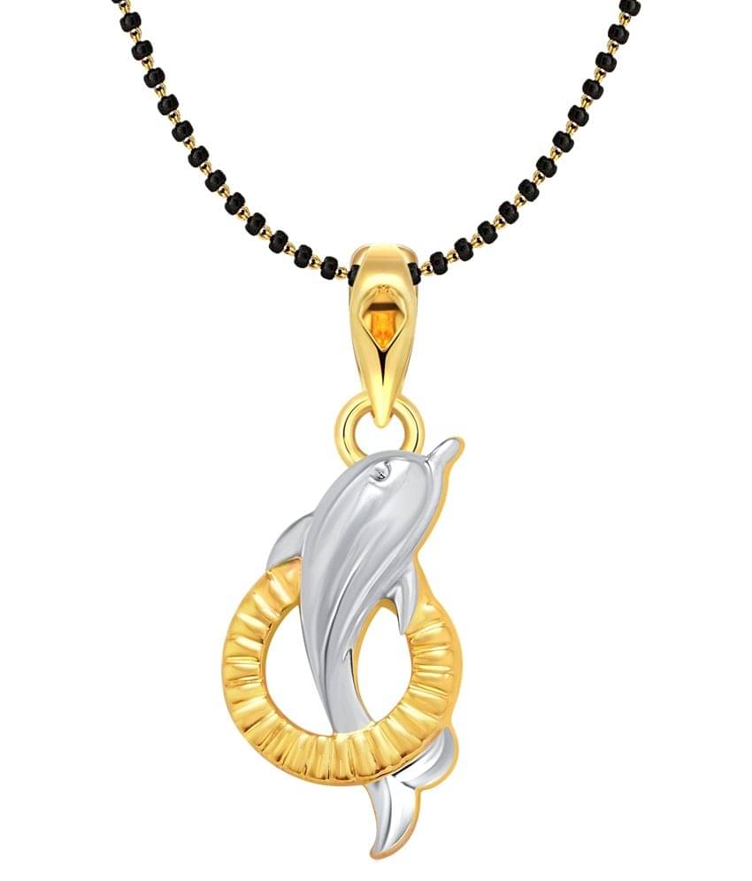 Vighnaharta Alloy 24 kt Gold Plating Cubiz Zirconia Studded Gold Coloured Mangalsutra Vighnaharta Alloy 24 kt Gold Plating Cubiz Zirconia Studded Gold Coloured Mangalsutra