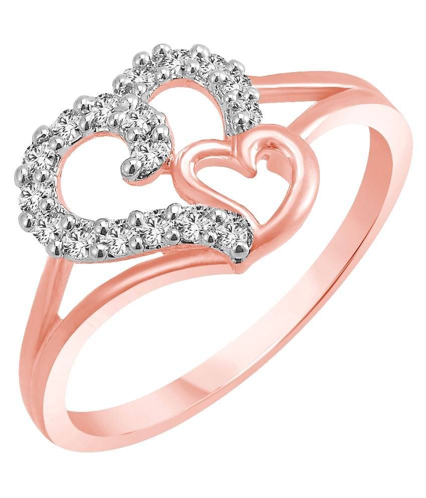     			Vighnaharta Alloy Rhodium Plating Studded Pink Coloured Ring