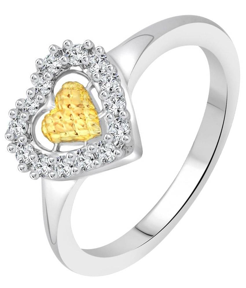 Vighnaharta Alloy Silver Plating Cubiz Zirconia Studded Silver Coloured Ring Vighnaharta Alloy Silver Plating Cubiz Zirconia Studded Silver Coloured Ring