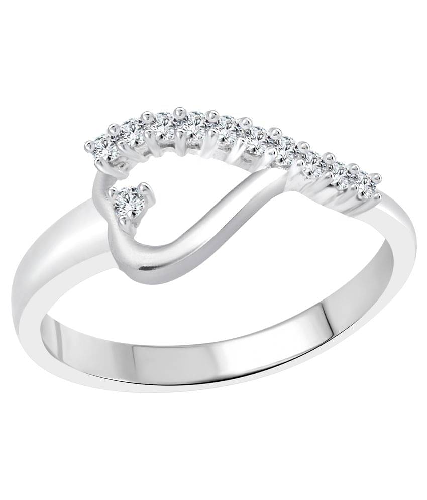     			Vighnaharta Alloy Silver Plating Cubiz Zirconia Studded Silver Coloured Ring