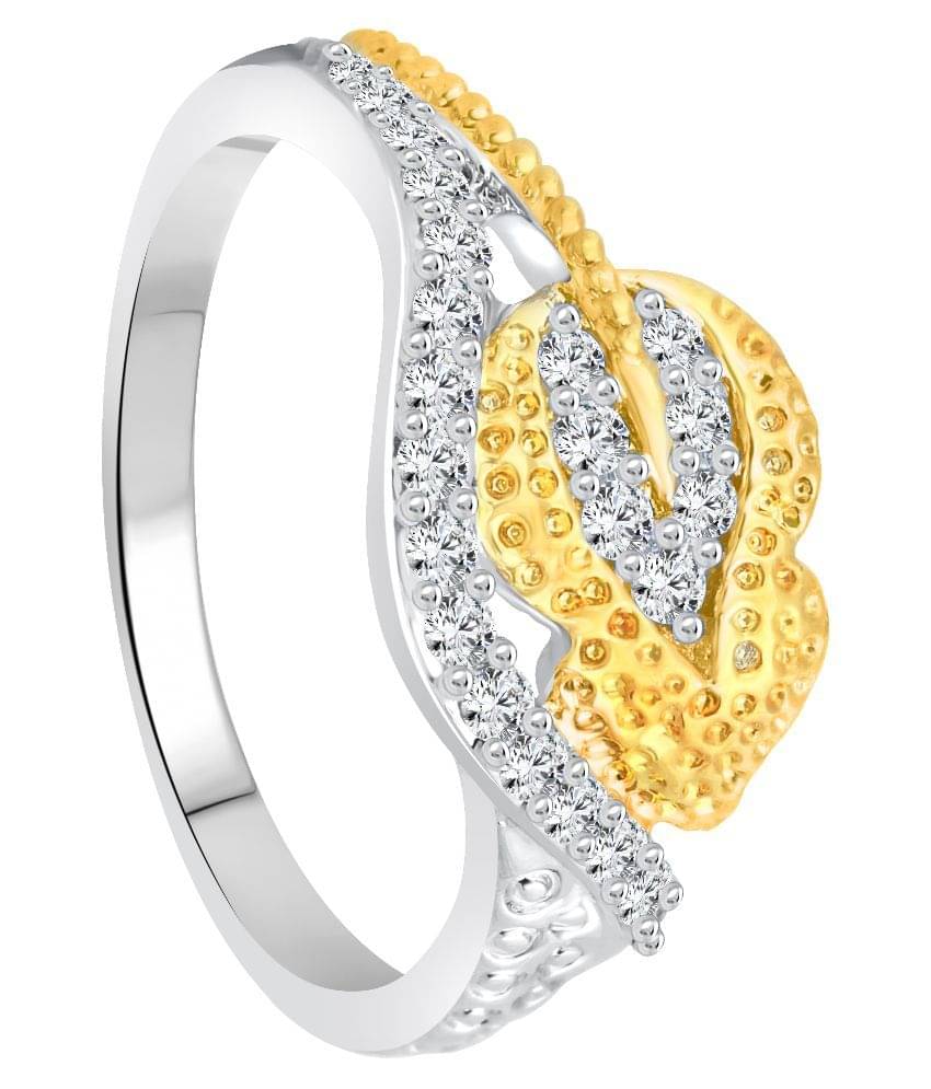 Vighnaharta Alloy Silver Plating Cubiz Zirconia Studded Silver Coloured Ring Vighnaharta Alloy Silver Plating Cubiz Zirconia Studded Silver Coloured Ring