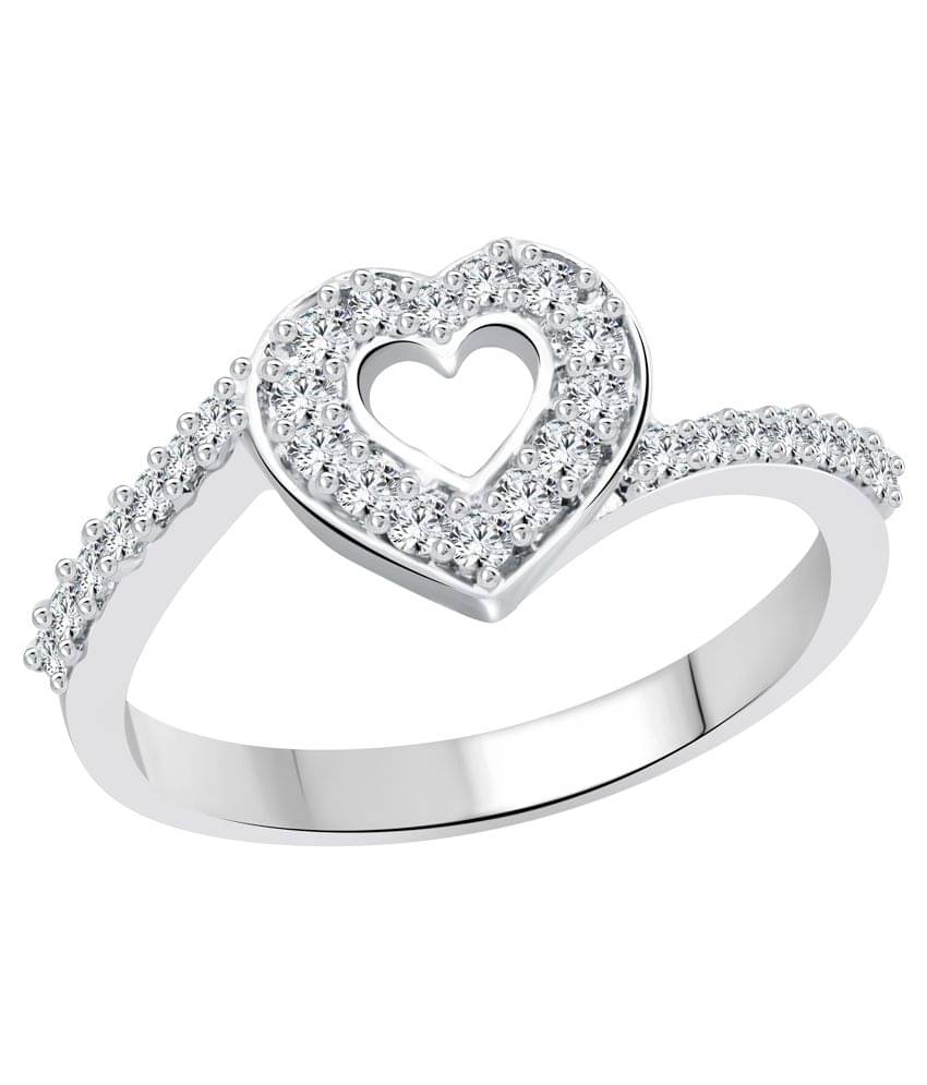     			Vighnaharta Alloy Silver Plating Cubiz Zirconia Studded Silver Coloured Ring