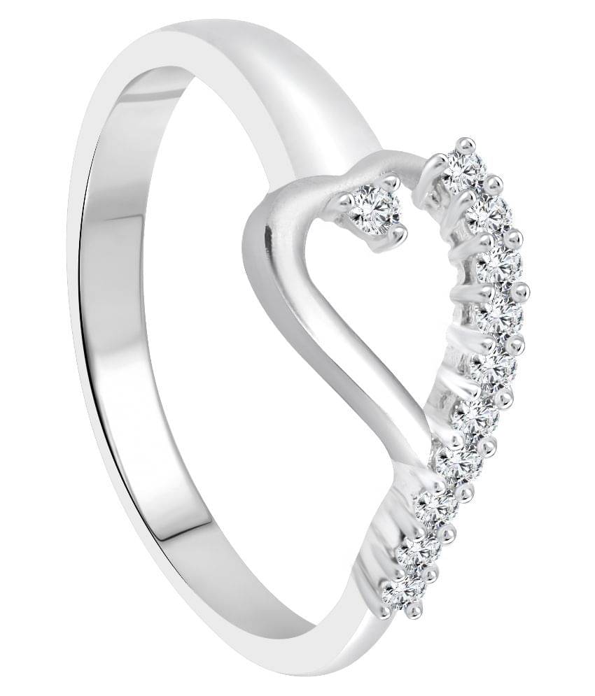 Vighnaharta Alloy Silver Plating Cubiz Zirconia Studded Ring Vighnaharta Alloy Silver Plating Cubiz Zirconia Studded Ring