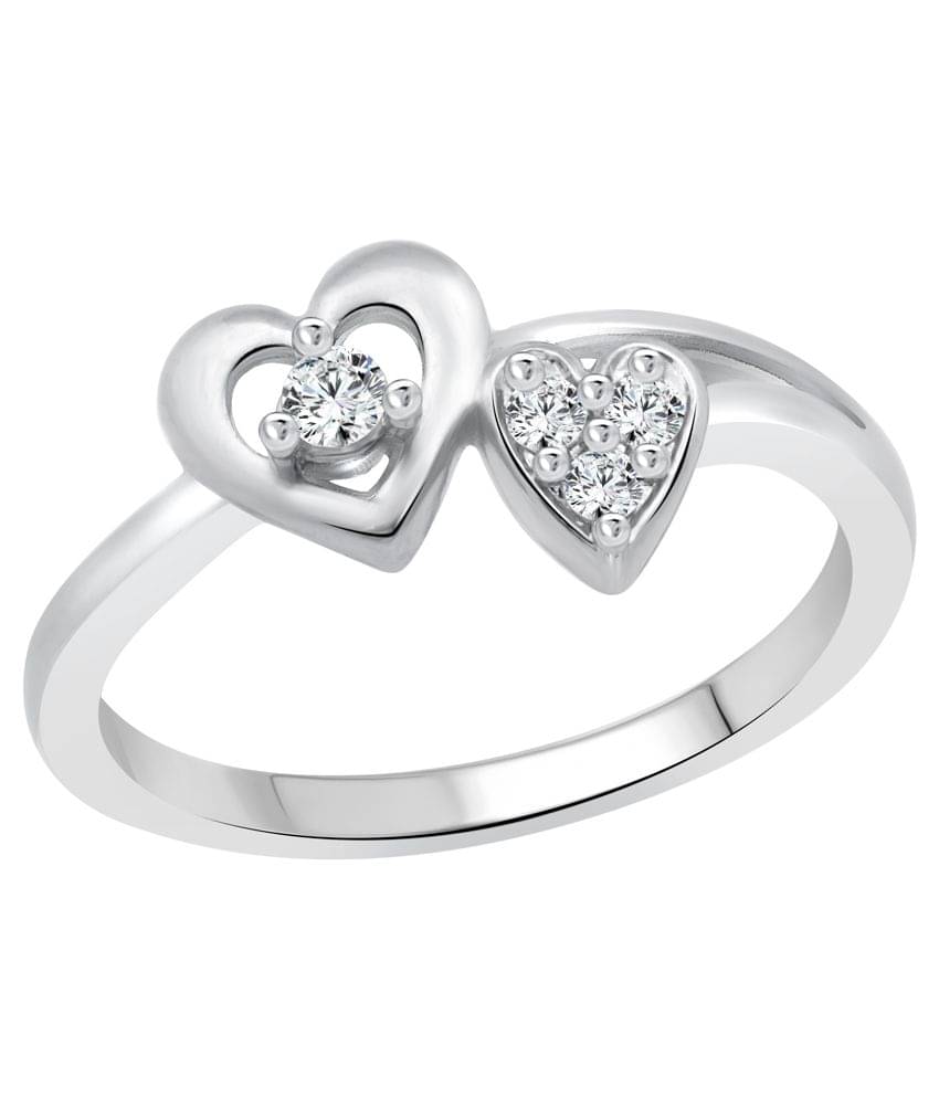     			Vighnaharta Alloy Silver Plating Cubiz Zirconia Studded Silver Coloured Ring