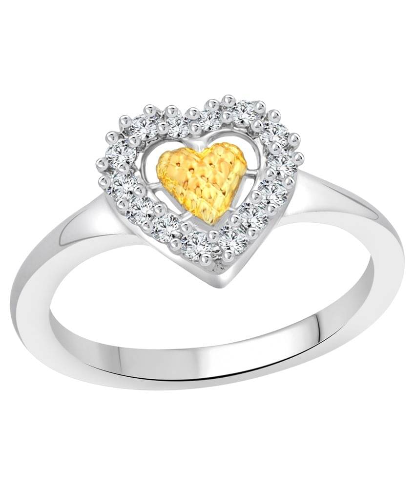 Vighnaharta Alloy Silver Plating Cubiz Zirconia Studded Silver Coloured Ring Vighnaharta Alloy Silver Plating Cubiz Zirconia Studded Silver Coloured Ring