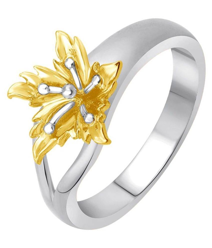     			Vighnaharta Alloy Silver Plating Studded Silver Coloured Ring