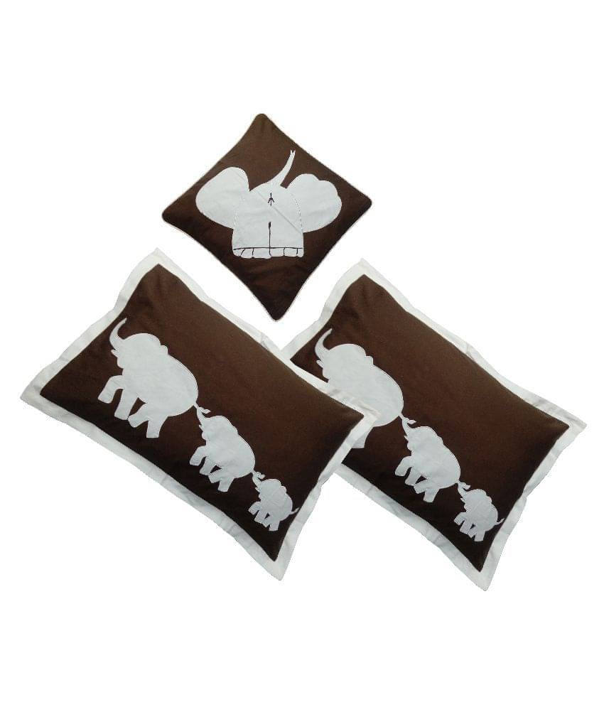     			Hugs'n'Rugs Combos Brown Pillow Cover
