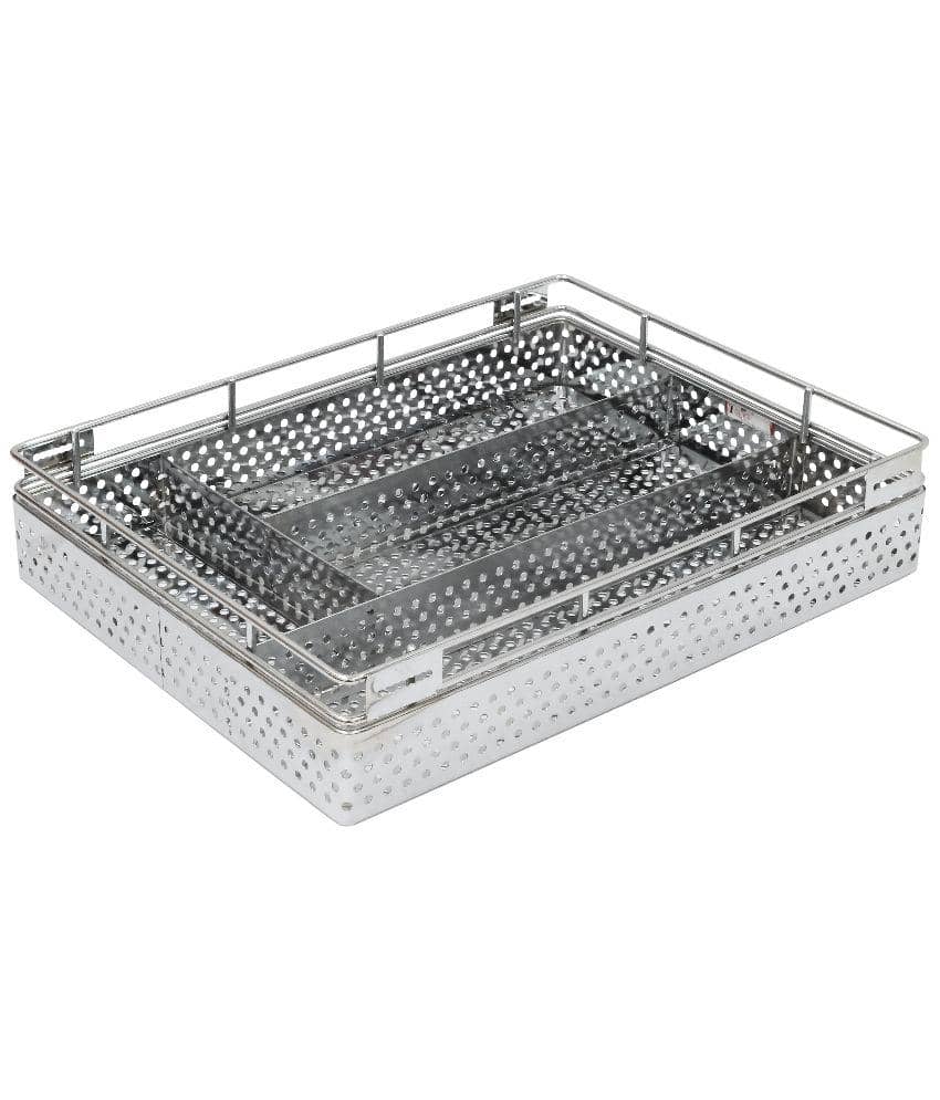 Raja Stainless Steel Silver Cutlery Basket