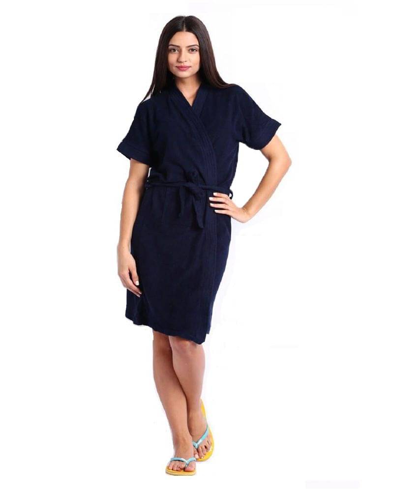     			FeelBlue Single Free Size Bathrobe Navy