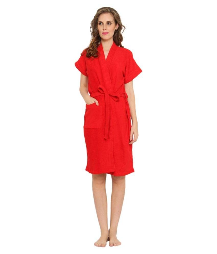     			FeelBlue Single Free Size Bathrobe Red
