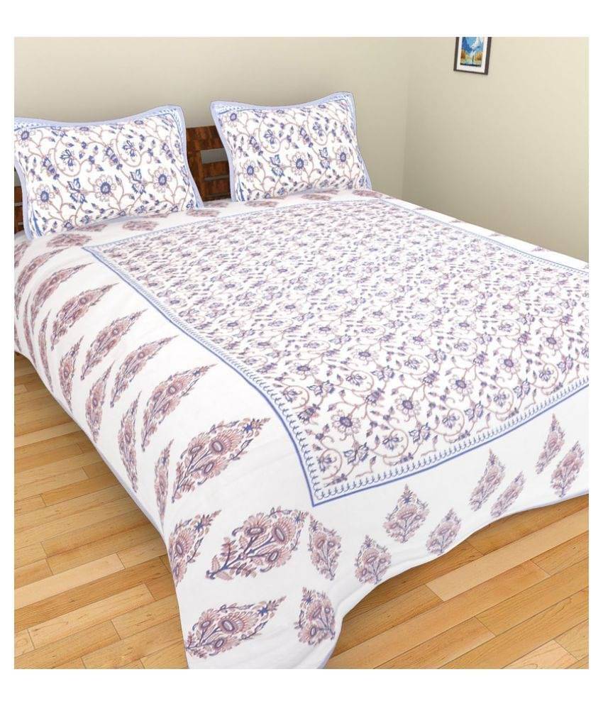 Bombay Spreads Cotton Double Bedsheet ( White ) Bombay Spreads Cotton Double Bedsheet ( White )