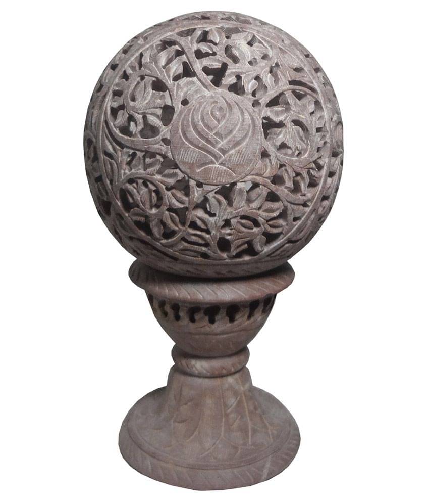    			Avinash Handicrafts Beige Candle Ball Holder with Stand