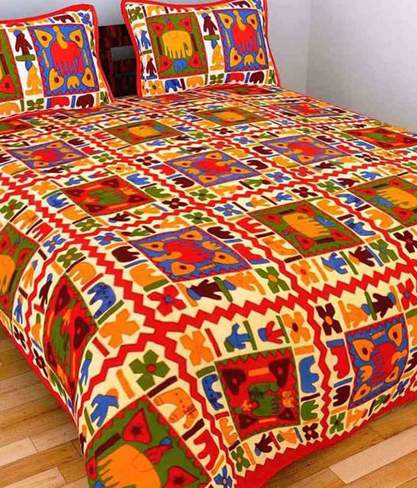 Uniqchoice Cotton King Bedsheet ( Multi )