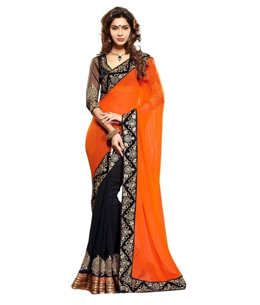     			AV FASHION Chiffon Saree With Unstitched Blouse Piece ( Multicoloured )