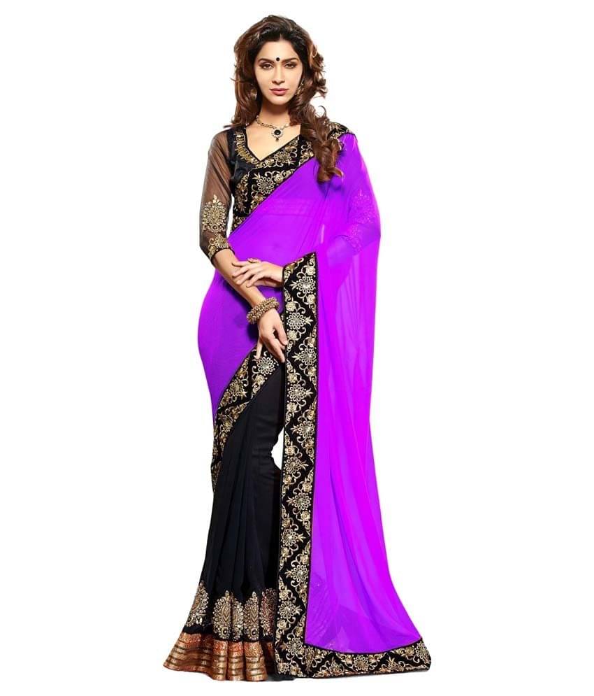     			AV FASHION Chiffon Saree With Unstitched Blouse Piece ( Multicoloured )