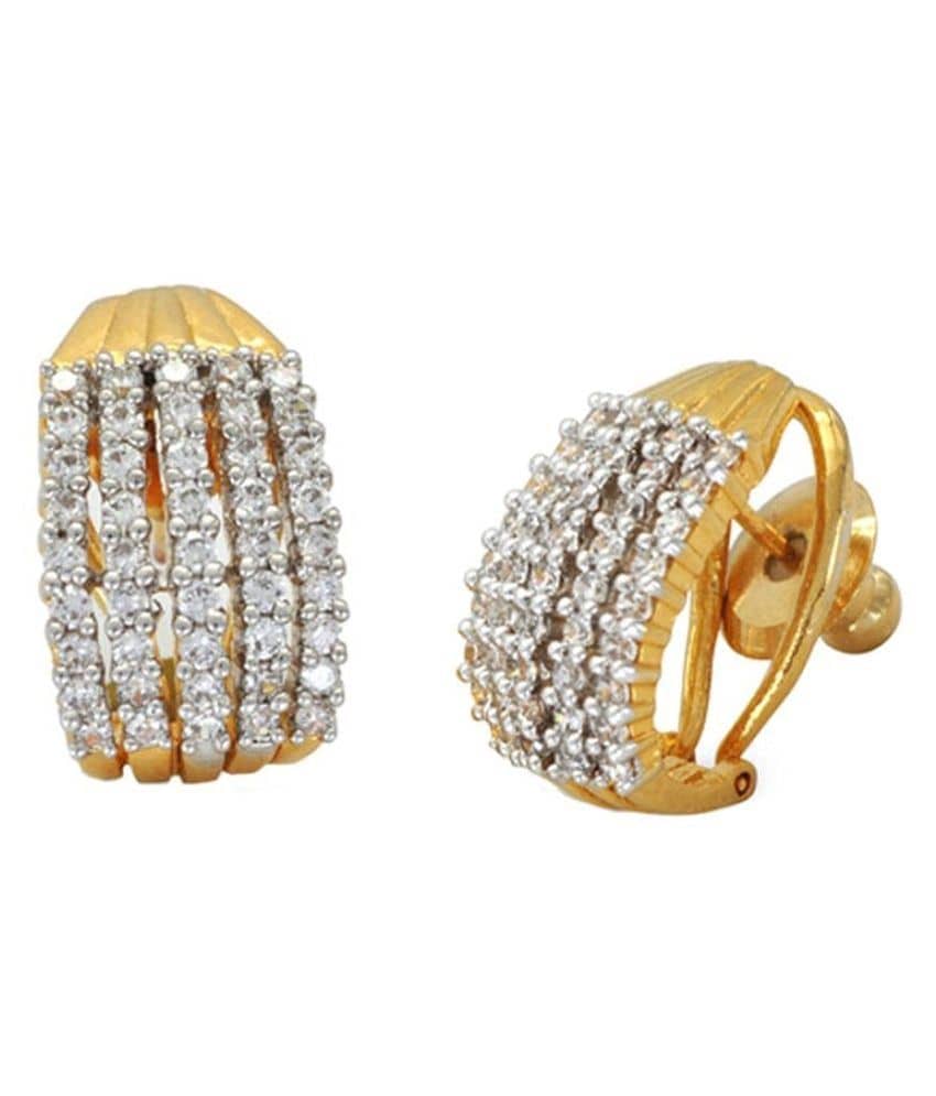 Fashion Frill Golden Stud Earrings - Earrings | Buy online on ZillyBuy