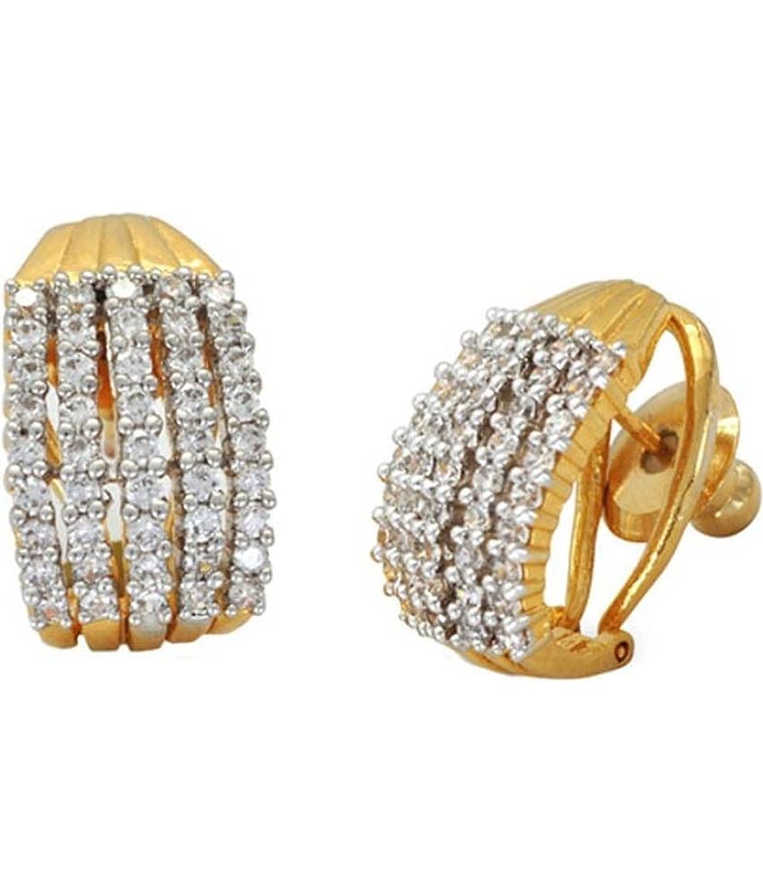 Fashion Frill Golden Stud Earrings - Earrings | Buy online on ZillyBuy