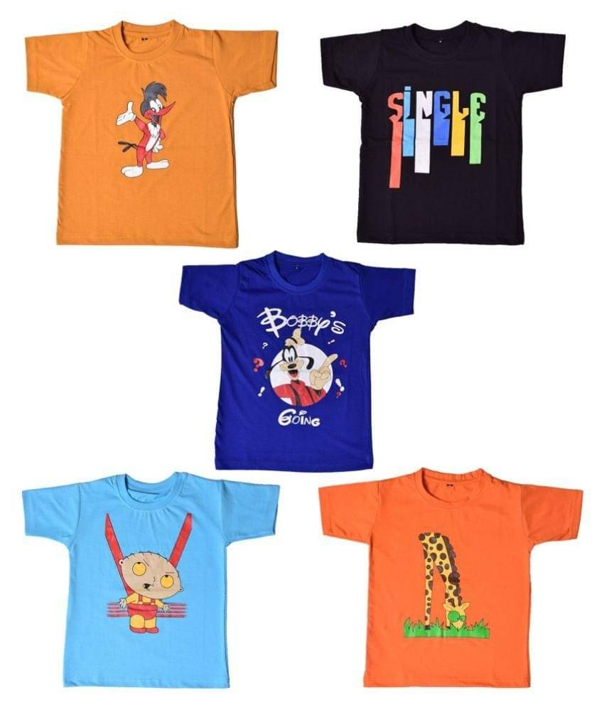     			British Terminal Pack of 2 Boys Cotton T-Shirt ( Multi Color )