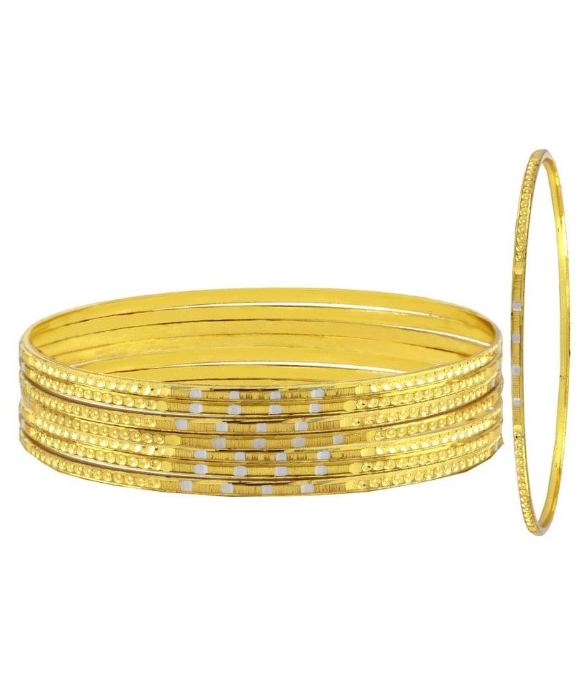     			The Jewelbox Golden Bangle - Set of 8
