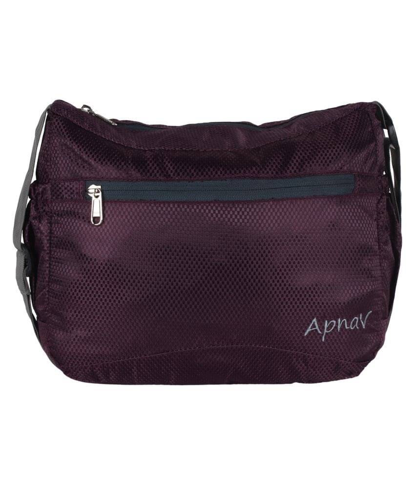     			Apnav Purple Polyester Casual Messenger Bag