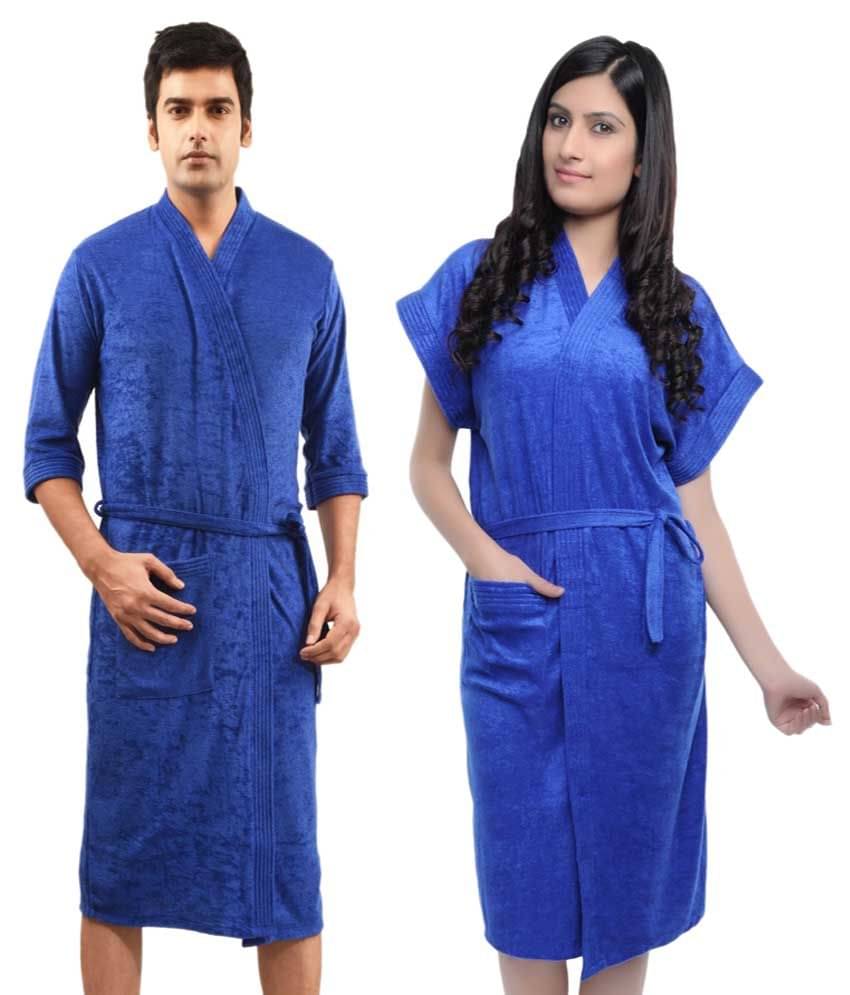     			Feelblue Buy 1 Get 1 Free Size Bathrobe Blue