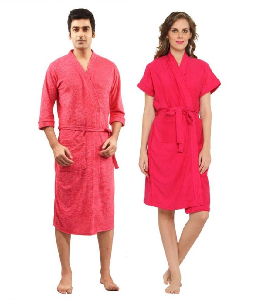     			Feelblue Buy 1 Get 1 Free Size Bathrobe Pink