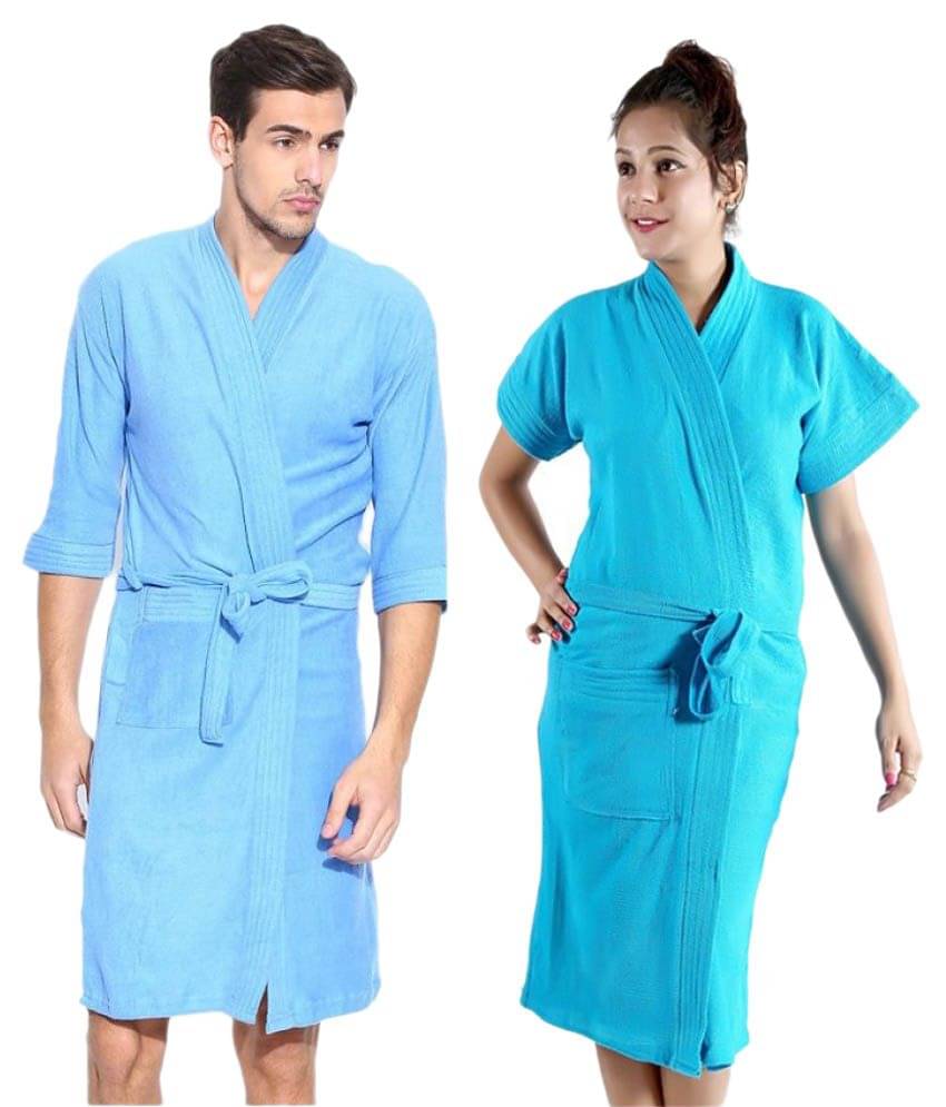     			Feelblue Buy 1 Get 1 Free Size Bathrobe Blue