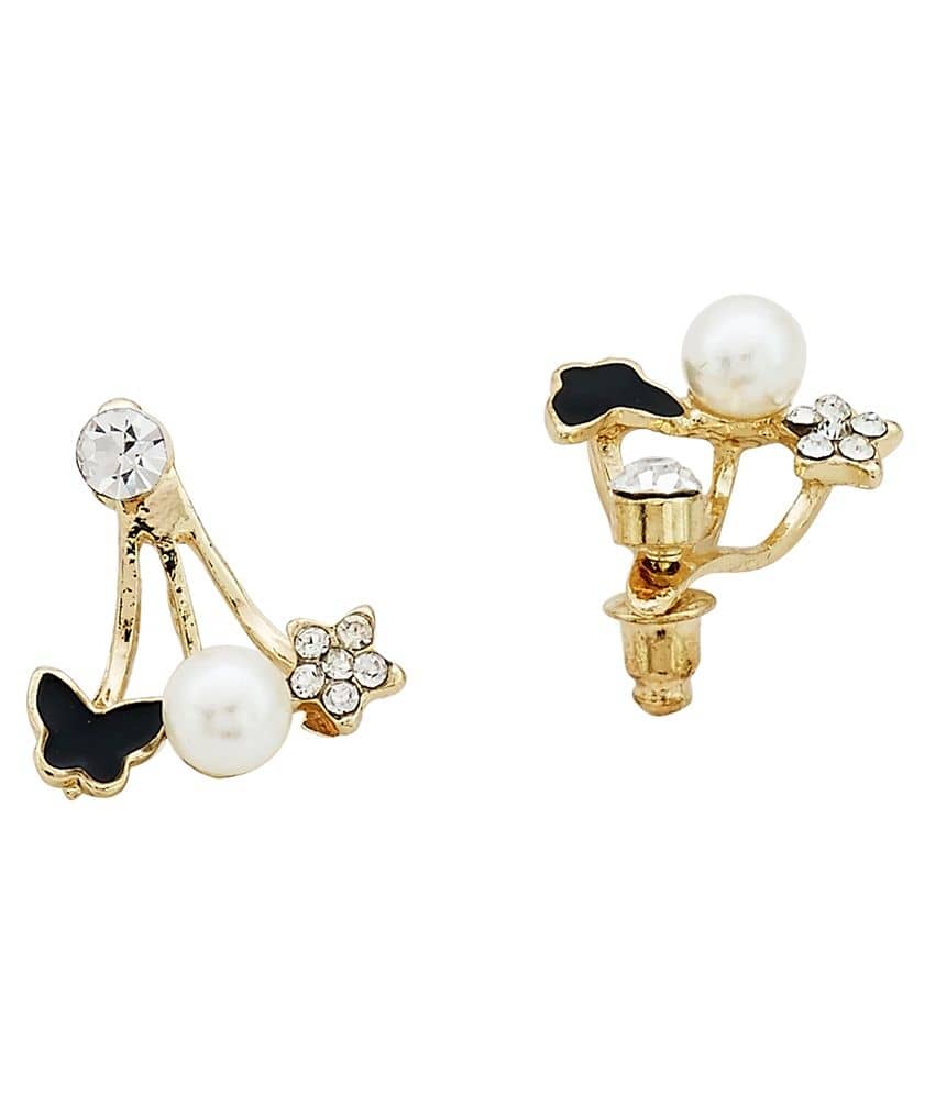 The Jewelbox Butterfly Gold Plated Ear Cuff Jacket Pair Stud Earring for Women - Earrings | Buy online on ZillyBuy