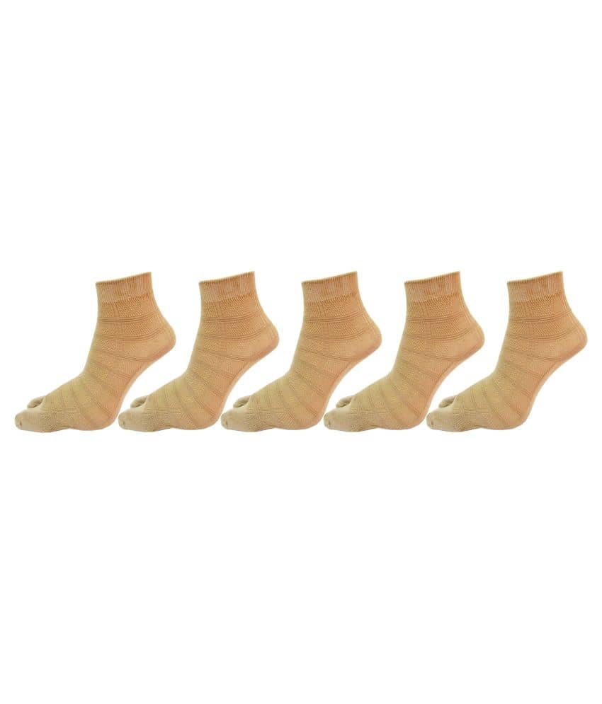 Rc. Royal Self Design Ankle Thumb Skin Color Socks For Women (Pack Of 5) - Socks | Buy online on ZillyBuy