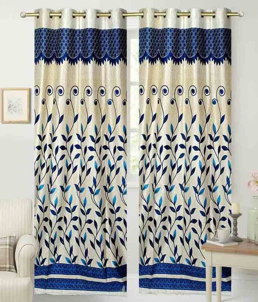     			Tanishka Fabs Solid Semi-Transparent Eyelet Curtain 7 ft ( Pack of 1 ) - Multi Color