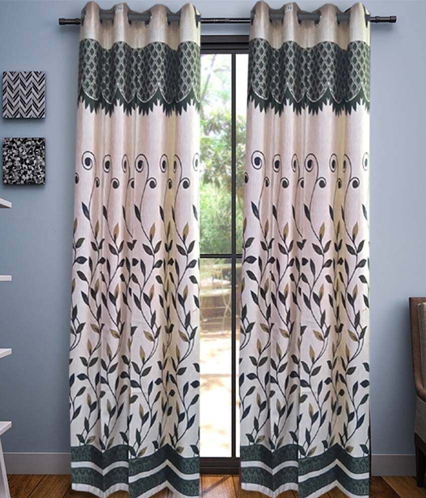 Tanishka Fabs Solid Semi-Transparent Eyelet Curtain 7 ft ( Pack of 1 ) - Multi Color Tanishka Fabs Solid Semi-Transparent Eyelet Curtain 7 ft ( Pack of 1 ) - Multi Color