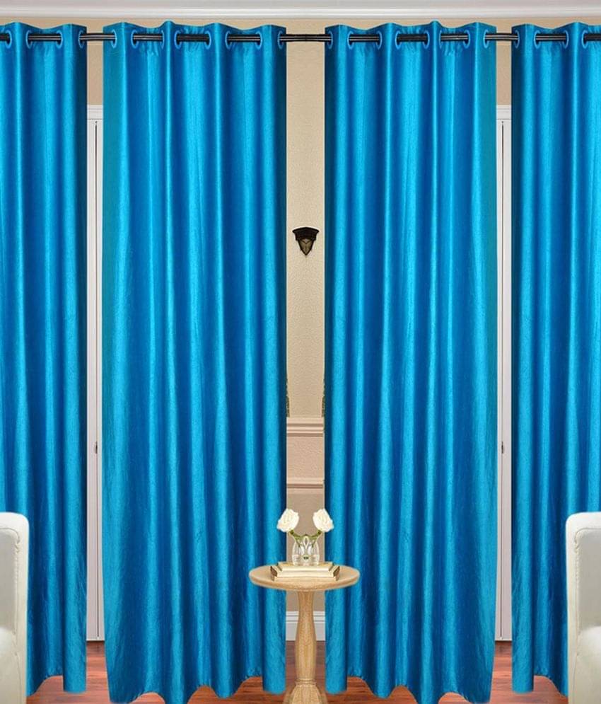 Tanishka Fabs Solid Semi-Transparent Eyelet Curtain 7 ft ( Pack of 4 ) - Multi Color Tanishka Fabs Solid Semi-Transparent Eyelet Curtain 7 ft ( Pack of 4 ) - Multi Color
