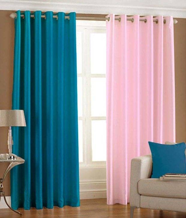 Tanishka Fabs Solid Semi-Transparent Eyelet Curtain 7 ft ( Pack of 2 ) - Multi Color Tanishka Fabs Solid Semi-Transparent Eyelet Curtain 7 ft ( Pack of 2 ) - Multi Color