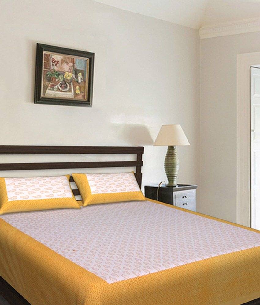     			Uniqchoice Cotton King Bedsheet ( Yellow )