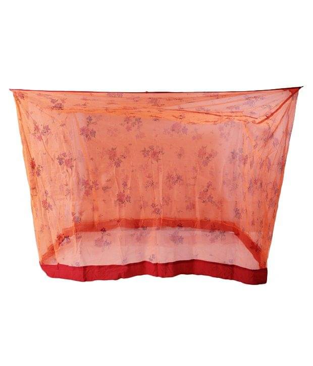    			Riddhi Mosquito Net, Machardani Orange Polyester Mosquito Net, Machardani with Border